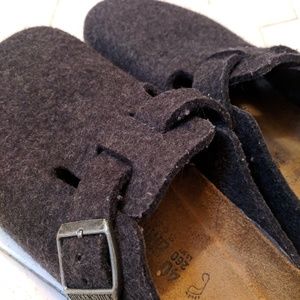 Charcoal Wool Felt Birkenstocks